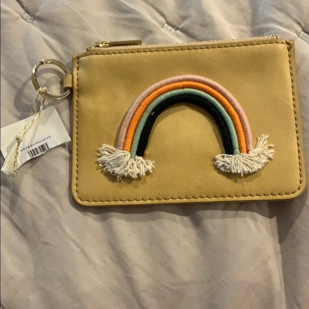 Anthropologie  rainbow small coin purse / wallet